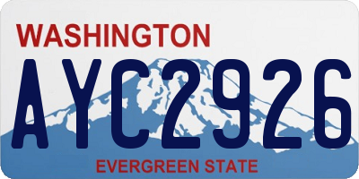 WA license plate AYC2926