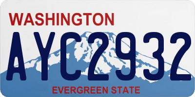 WA license plate AYC2932