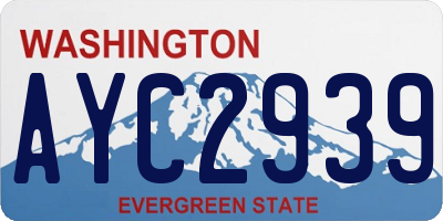 WA license plate AYC2939