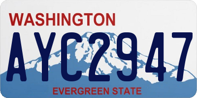 WA license plate AYC2947