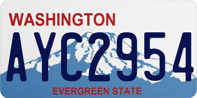 WA license plate AYC2954