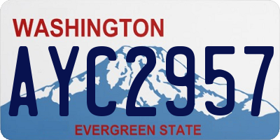 WA license plate AYC2957