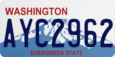 WA license plate AYC2962