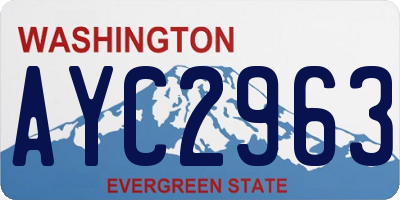 WA license plate AYC2963