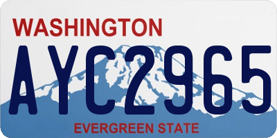 WA license plate AYC2965
