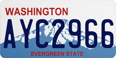 WA license plate AYC2966