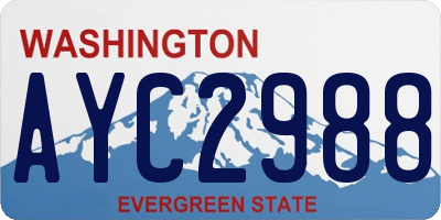 WA license plate AYC2988