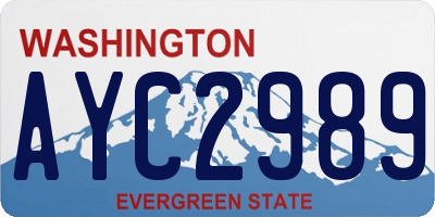 WA license plate AYC2989