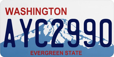 WA license plate AYC2990