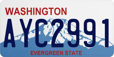 WA license plate AYC2991