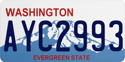 WA license plate AYC2993