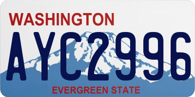 WA license plate AYC2996