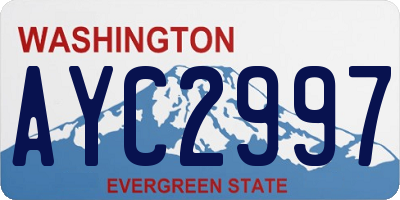 WA license plate AYC2997