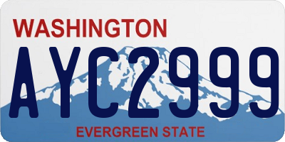 WA license plate AYC2999