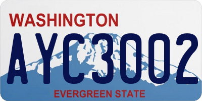 WA license plate AYC3002