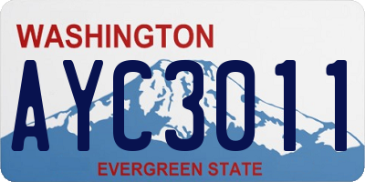 WA license plate AYC3011