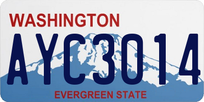 WA license plate AYC3014