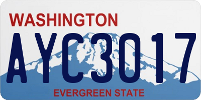 WA license plate AYC3017