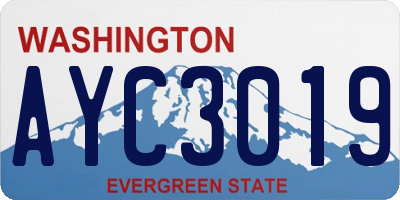 WA license plate AYC3019