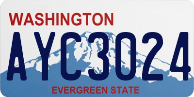 WA license plate AYC3024