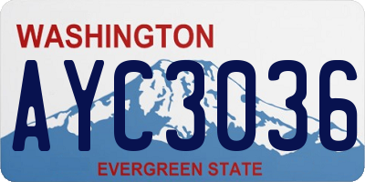 WA license plate AYC3036