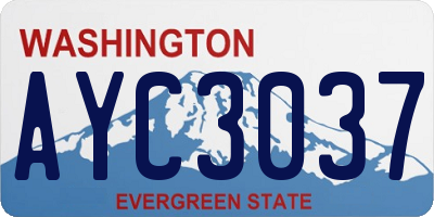 WA license plate AYC3037
