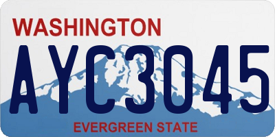 WA license plate AYC3045