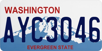 WA license plate AYC3046