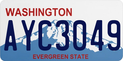 WA license plate AYC3049