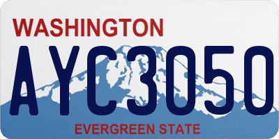 WA license plate AYC3050