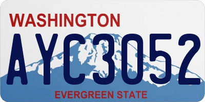 WA license plate AYC3052