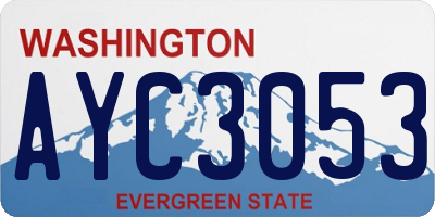 WA license plate AYC3053
