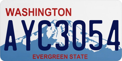 WA license plate AYC3054