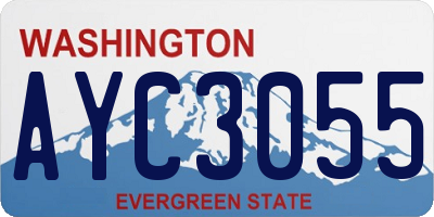 WA license plate AYC3055