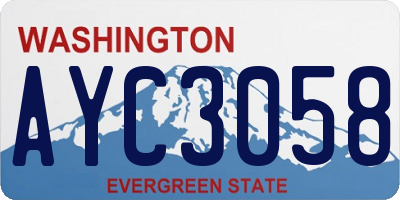 WA license plate AYC3058