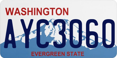 WA license plate AYC3060