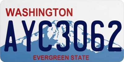 WA license plate AYC3062