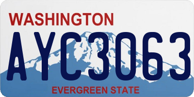 WA license plate AYC3063