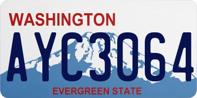 WA license plate AYC3064