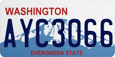 WA license plate AYC3066