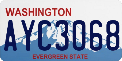 WA license plate AYC3068
