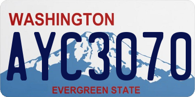 WA license plate AYC3070