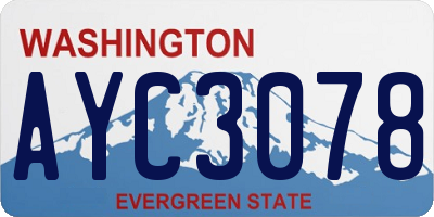 WA license plate AYC3078