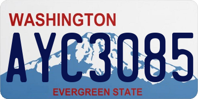 WA license plate AYC3085