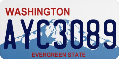 WA license plate AYC3089