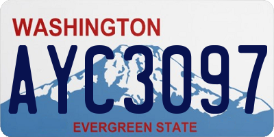 WA license plate AYC3097