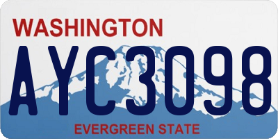 WA license plate AYC3098