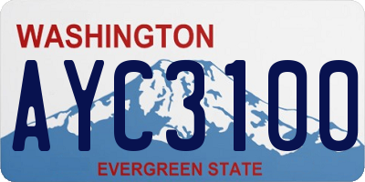 WA license plate AYC3100