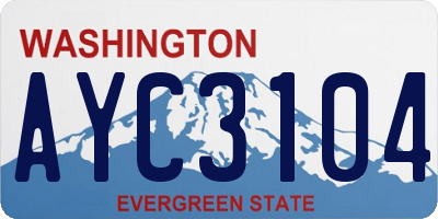 WA license plate AYC3104