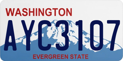 WA license plate AYC3107